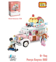 LOZ Mini Block Serisi Food Truck/Yemek Kamyonu -LZ1738 (582 Parça) Oyuncak Yapım Seti