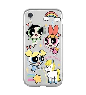 Iphone XR Uyumlu Powerpuff Girls Desenli Şeffaf Telefon Kılıfı