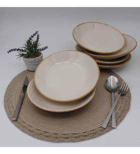 Arna 20 Cm Seramik Yemek Tabağı 6 Adet Cappuccino
