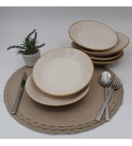 Arna 20 Cm Seramik Yemek Tabağı 6 Adet Cappuccino