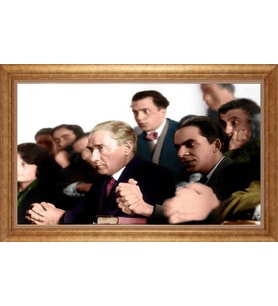 EV İŞYERİ OFİS İÇİN ALTIN ÇERÇEVELİ PASPARTULU TABLO VB723