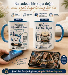 Konuşan Doğum Günü Kupası Kişiye Özel Video Açan NFC Hediye Kupa