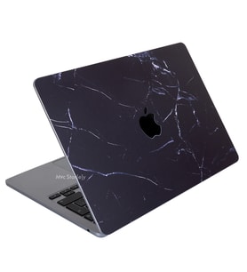 McStorey Macbook Air Kılıf A2179 ile Uyumlu Koruyucu Kaplama Laptop Sticker Marble14 (Siyah)