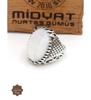 Havlit Taşlı Sarmaşık Motifli 925 Ayar Gümüş Erkek Yüzük 201024917