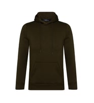 Süvari Kapüşonlu Yaka Regular Kalıp Düz Koyu Yeşil Sweatshirt