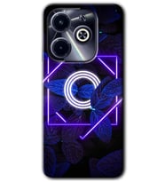 İnfinix Hot 40i Kılıf HD Desen Baskılı Kılıf - Dark Neon Yaprak O Harfi