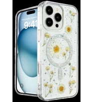 iPhone 16 Pro Kılıf Daisy Simli Magsafe Kapak - Gümüş