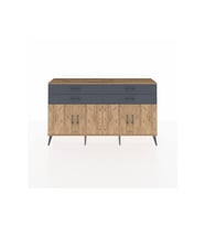 Arges Konsol 2 Raflı 4 Çekmeceli 8 Kapaklı 176x30x99 Çam-Çam/Antrasit