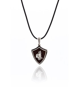 Ahşap Üzeri Osmanlı Tuğrası Kolye Ucu-Unisex