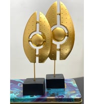 2 Li Göz Biblo Heykel Özel Tasarım Obje (Gold)