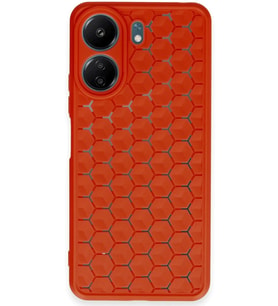 Newface Xiaomi Redmi 13C Kılıf Petek Silikon Kapak - Kırmızı