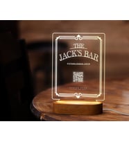 BK Gift Restoran & Cafe & Barlara Özel Led Lamba QR Kod Menü, Işıklı QR Menü, QR Kodlu Masa Dekoru, Işıklı Pleksi Biblo-2