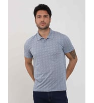 Dufy Mavi Erkek Slim Fit Jakarlı Polo Yaka Tshirt - 105229
