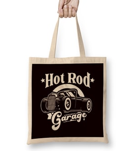Hot Rod Garage Old American Cars Automobile Classic Engine Bez Çanta Uzun Saplı