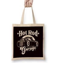 Hot Rod Garage Old American Cars Automobile Classic Engine Bez Çanta Uzun Saplı
