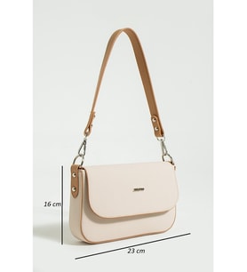 Just Polo Kadın Lakost Kumaş El Ve Omuz Çantası 236005MH (Krem-Taba)