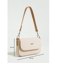 Just Polo Kadın Lakost Kumaş El Ve Omuz Çantası 236005MH (Krem-Taba)
