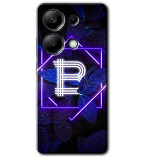 Redmi Note 13 Pro 4G Kılıf HD Desen Baskılı Kılıf - Dark Neon Yaprak B Harfi