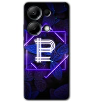 Redmi Note 13 Pro 4G Kılıf HD Desen Baskılı Kılıf - Dark Neon Yaprak B Harfi