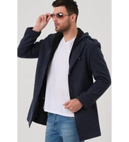 PLT8406 DEWBERRY ERKEK PALTO-DESENLİ MAVİ