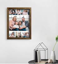 BK Gift Kişiye Özel 7 Fotoğraflı Doğal Masif Ahşap Çerçeveli Tablo 45x65cm-1