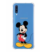 Samsung Galaxy A70  Köşe Korumalı Antişok Kapak Mickey Mouse Tasarımlı Şeffaf  Kılıf