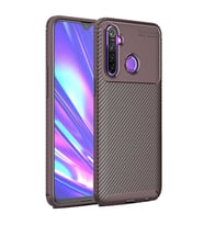 Realme 5 Pro Karbon Desenli Negro Silikon Kılıf (Kahverengi)
