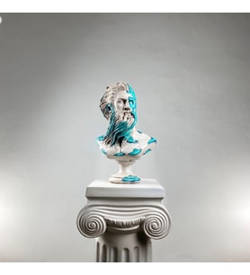 Poseidon 'Blue Coral' Dekoratif Heykel, Pop Art Roma Yunan Heykelleri
