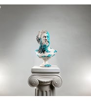 Poseidon 'Blue Coral' Dekoratif Heykel, Pop Art Roma Yunan Heykelleri