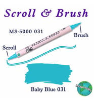 Zig Scroll & Brush Çift Çizgi ve Fırça Uçlu Kaligrafi ve Gölgeleme Kalemi 031 Baby Blue 
