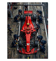 Pit Stop Formula 1 Yarışı Dekoratif Kanvas - Mdf Ahşap Tablo