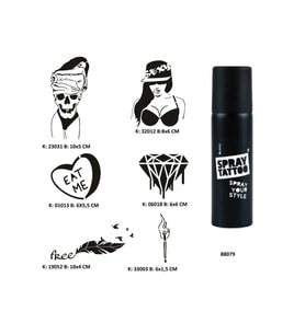 Davetkar Modeller Spray Tattoo Geçici Dövme Seti Dark Sprey Dövme Kiti