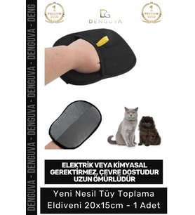 #TüyEldiveni Mikrofiber Çift Yönlü Ergonomik Evcil Hayvan Kedi Köpek Toz Tüy Toplama Eldiveni 20x15