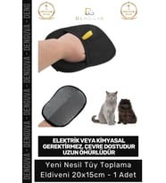 #TüyEldiveni Mikrofiber Çift Yönlü Ergonomik Evcil Hayvan Kedi Köpek Toz Tüy Toplama Eldiveni 20x15