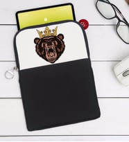 BK Gift Ayı Tasarımlı Taşınabilir Koruyucu Tablet Kılıfı & Organizer Çanta - Siyah-1