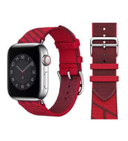 Apple Watch 38mm Uyumlu Kordon Kumaş Renkli Metal Klipsli KRD-51 Hasır Kayış