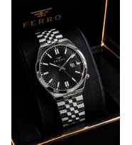 Ferro Premium İtalian Desing Çelik Kordon Nişan Ve Damat Saati 3 Atm Erkek Kol Saati EFM40136-B4