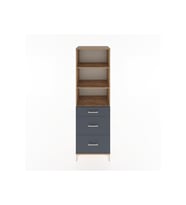 Hyperion Dolap 3 Raflı 3 Çekmeceli 60x44x195 Çam-Antrasit