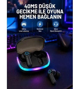 RGB Şarj Kutulu TWS Kablosuz Kulaklık Bluetooth 5.4 HD Voice Type-C Şarj Destekli