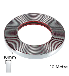 Yapışkanlı Nikelaj Şerit Bant Çıta 18mm 10 Metre Krom