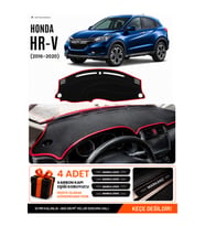 HONDA HR-V (2016-2020) Uyumlu Torpido Örtüsü Torpido Kılıfı - Siyah Kırmızı