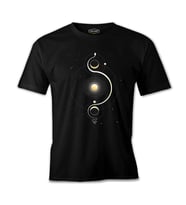 Güneş Yörünge Siyah Erkek Tshirt