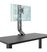 STD2101B 17"-32" Ergonomik Yükseklik Ayarlı Tek Monitör Standı, 8kg Taşıma Kapasitesi, VESA, 360° Pivot (Dikey Kullanım), Kablo Yönetimli