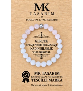 GERÇEK PEMBE KUVARS BİLEKLİK MK.7000.862- RAHATLIK-DİNGİNLİK-ENERJİ- STRES BİLEKLİĞİ- RENKLERİ BOYA DEĞİLDİR -KENDİ RENGİDİR