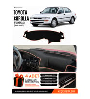 TOYOTA COROLLA EFSANE KASA (1991-1997) Uyumlu Torpido Örtüsü Torpido Kılıfı - Siyah Kahverengi