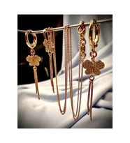 18 Ayar Altın Kaplama Swarovski Taşlı Kelebek Set (Gold)
