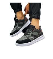 BOULDER 5334 Uniseks Sneaker Spor Ayakkabı FÜME_SİYAH_BEYAZ (Koyu Gri - Siyah - Kırmızı)