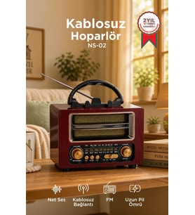Torima Bluetooth Hoparlör Nostaljik Radyo Speaker NS02 Kahverengi