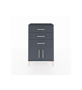 Arges Komodin 3 Çekmeceli 2 Kapaklı 60x30x96 Antrasit-Antrasit