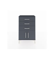Arges Komodin 3 Çekmeceli 2 Kapaklı 60x30x96 Antrasit-Antrasit